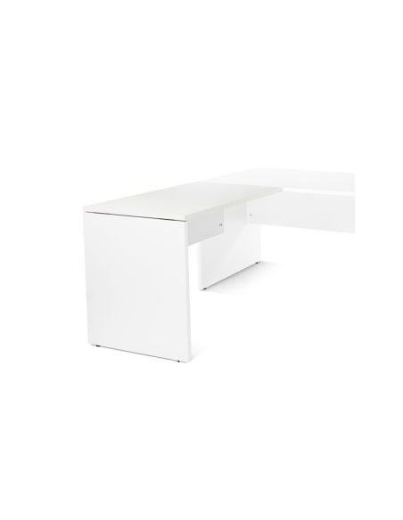Ala Para Mesa Rocada Serie Work 100X60 Cm Derecha O Izquierda Acabado Aw04 Blanco/Blanco