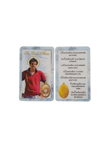 Estampa Plastificada Dorada 54X84Mm Carlo Acutis