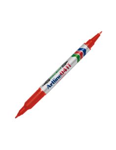 Rotulador Artline Marcador Permanente Ek-041T Rojo Doble Punta 0.4 Y 1.0 Mm