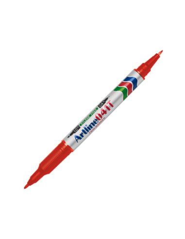 Rotulador Artline Marcador Permanente Ek-041T Rojo Doble Punta 0.4 Y 1.0 Mm