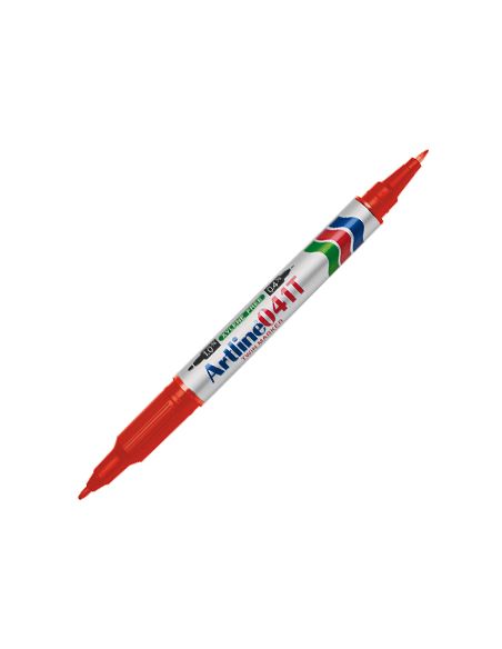 Rotulador Artline Marcador Permanente Ek-041T Rojo Doble Punta 0.4 Y 1.0 Mm