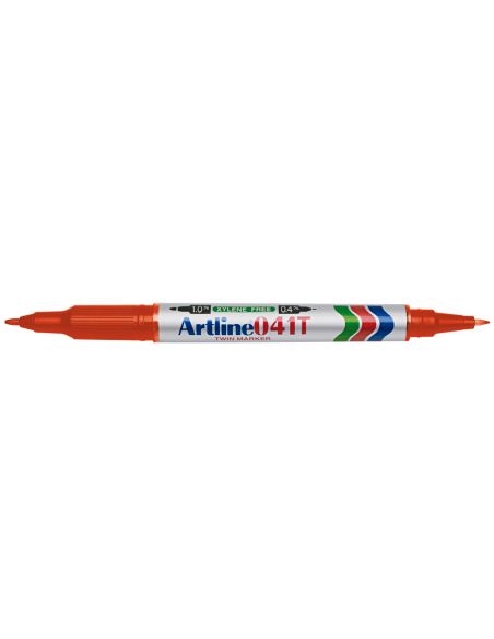 Rotulador Artline Marcador Permanente Ek-041T Rojo Doble Punta 0.4 Y 1.0 Mm