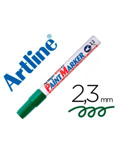Rotulador Artline Marcador Permanente Ek-400 Xf Verde -Punta Redonda 2.3 Mm -Metal Caucho Y Plastico
