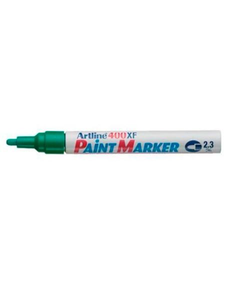 Rotulador Artline Marcador Permanente Ek-400 Xf Verde -Punta Redonda 2.3 Mm -Metal Caucho Y Plastico