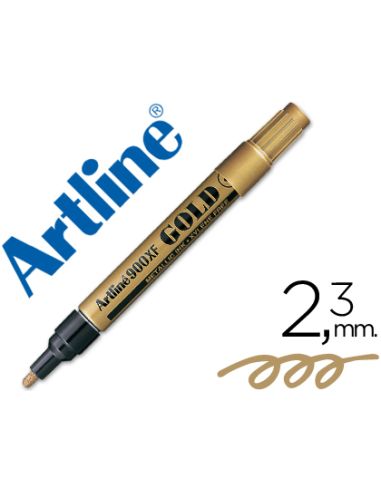 Rotulador Artline Marcador Permanente Tinta Metalica Ek-900 Oro Punta Redonda 2.3 Mm