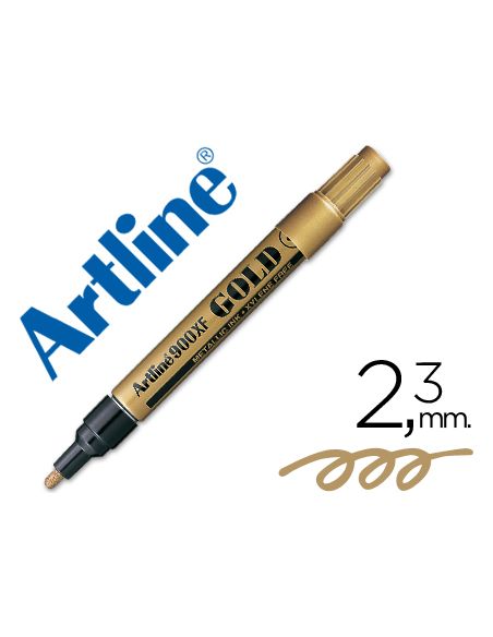 Rotulador Artline Marcador Permanente Tinta Metalica Ek-900 Oro Punta Redonda 2.3 Mm