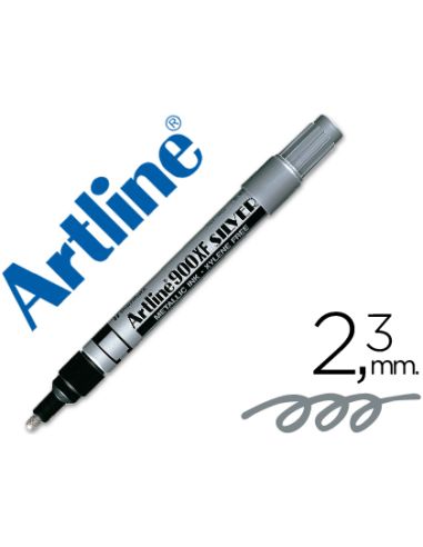 Rotulador Artline Marcador Permanente Tinta Metalica Ek-900 Plata Punta Redonda 2.3 Mm