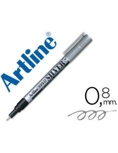 Rotulador Artline Marcador Permanente Tinta Metalica Ek-999 Plata Punta Redonda 0.8 Mm