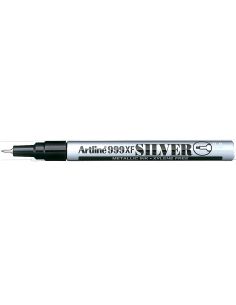 Rotulador Artline Marcador Permanente Tinta Metalica Ek-999 Plata Punta Redonda 0.8 Mm 2
