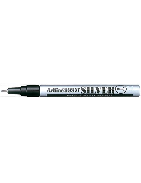 Rotulador Artline Marcador Permanente Tinta Metalica Ek-999 Plata Punta Redonda 0.8 Mm