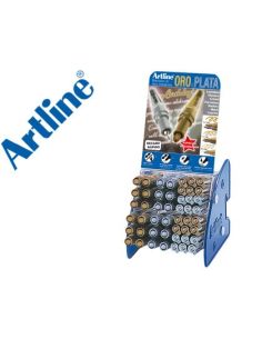 Rotulador Artline Marcador Permanente Tinta Metalica Gama Oro Y Plata Ek-900-999 Expositor De 48 Unidades