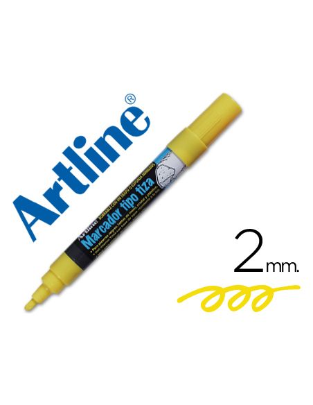 Rotulador Artline Pizarra Verde Negra Epw-4-Am Color Amarillo Bolsa De 4 Unidades