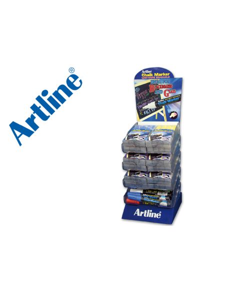 Rotulador Artline Pizarra Verde Negra Epw-4 Expositor De 48 Unidades Colores Surtidos
