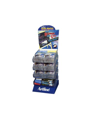 Rotulador Artline Pizarra Verde Negra Epw-4 Expositor De 48 Unidades Colores Surtidos