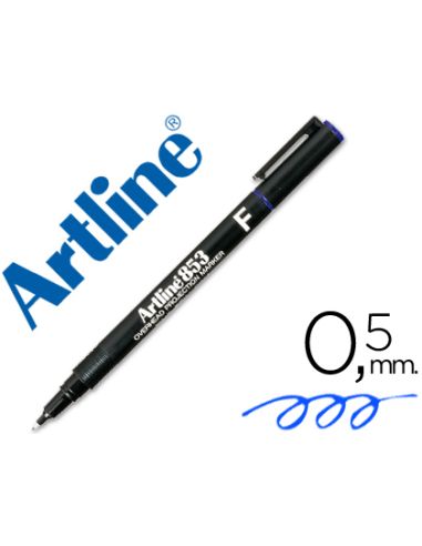 Rotulador Artline Retroproyeccion Punta Fibra Permanente Ek-853 Azul -Punta Redonda 0.5 Mm
