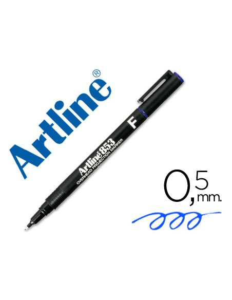 Rotulador Artline Retroproyeccion Punta Fibra Permanente Ek-853 Azul -Punta Redonda 0.5 Mm