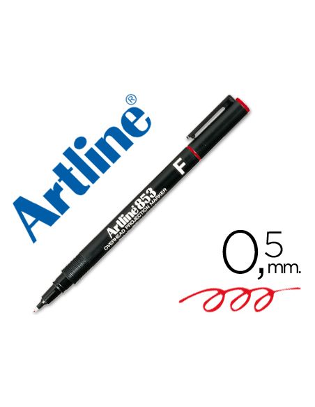 Rotulador Artline Retroproyeccion Punta Fibra Permanente Ek-853 Rojo -Punta Redonda 0.5 Mm