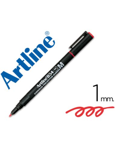 Rotulador Artline Retroproyeccion Punta Fibra Permanente Ek-854 Rojo -Punta Redonda 1 Mm