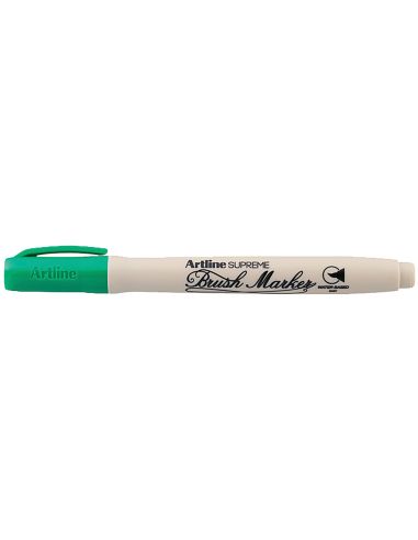 Rotulador Verde Artline Supreme Brush Pintura Base De Agua Punta Tipo Pincel Trazo Variable