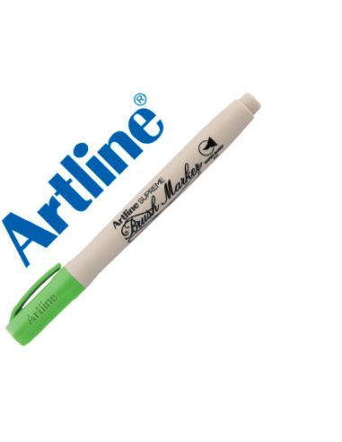 Rotulador Artline Supreme Brush Pintura Base De Agua Punta Tipo Pincel Trazo Variable Verde Amarillento