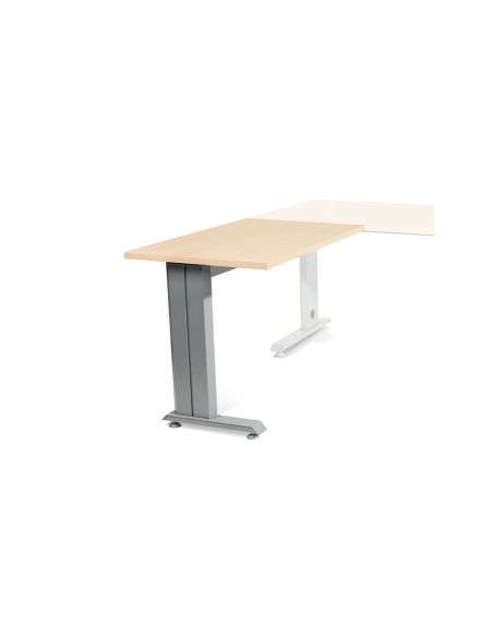 Ala Para Mesa Rocada Serie Metal 60X100 Cm Derecha O Izquierda Acabado Gris/Haya