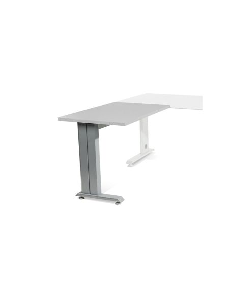 Ala Para Mesa Rocada Serie Metal 60X100 Cm Derecha O Izquierda Acabado Gris/Gris