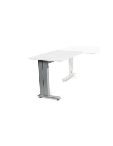 Ala Para Mesa Rocada Serie Metal 60X100 Cm Derecha O Izquierda Acabado Gris/Blanco