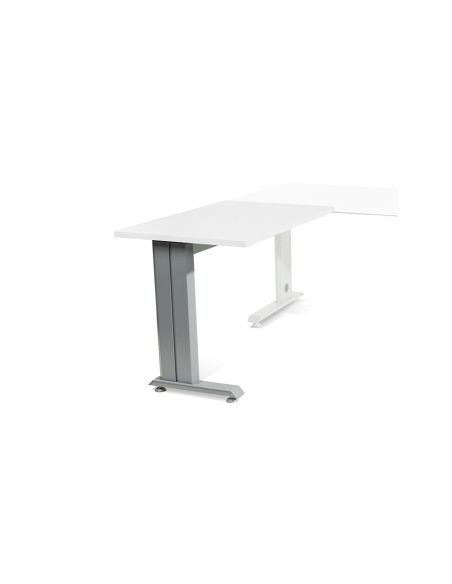 Ala Para Mesa Rocada Serie Metal 60X100 Cm Derecha O Izquierda Acabado Gris/Blanco