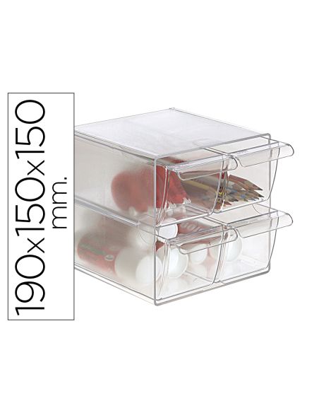 Archicubo Archivo 2000 4 Cajones Organizador Modular Plastico 190X150X150 Mm Incluye 2 Clips De Sujecion