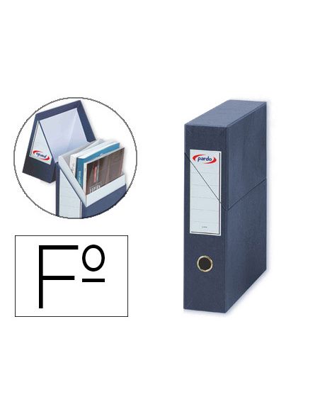 Archivador Con Tapa Pardo Carton Forrado Ollao Lomo Din A4 80 Mm Color Azul 335X250X80 Mm
