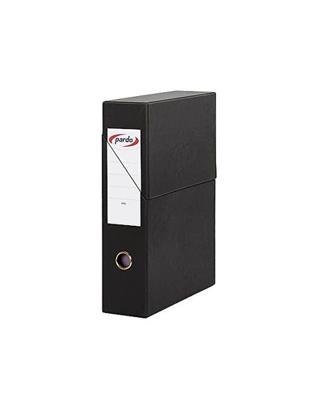 Archivador Con Tapa Pardo Carton Forrado Ollao Lomo Din A4 80 Mm Color Negro 335X250X80 Mm