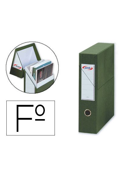 Archivador Con Tapa Pardo Carton Forrado Ollao Lomo Din A4 80 Mm Color Verde 335X250X80 Mm