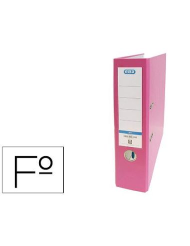 Archivador De Palanca Elba Carton Forrado Pvc Con Rado Top Folio Lomo 80 Mm Rosa