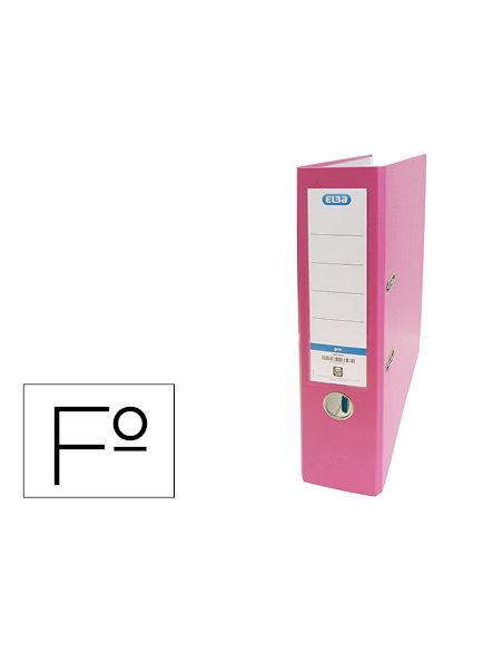 Archivador De Palanca Elba Carton Forrado Pvc Con Rado Top Folio Lomo 80 Mm Rosa