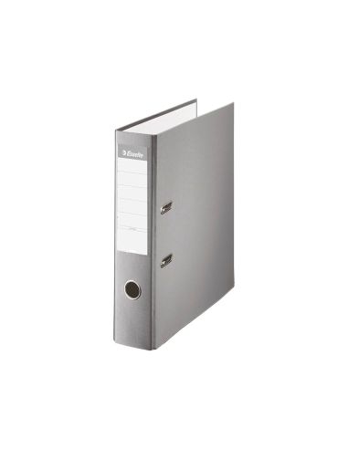 Archivador De Palanca Esselte Carton Forrado Pvc Folio Lomo De 75 Mm Con Rado Gris