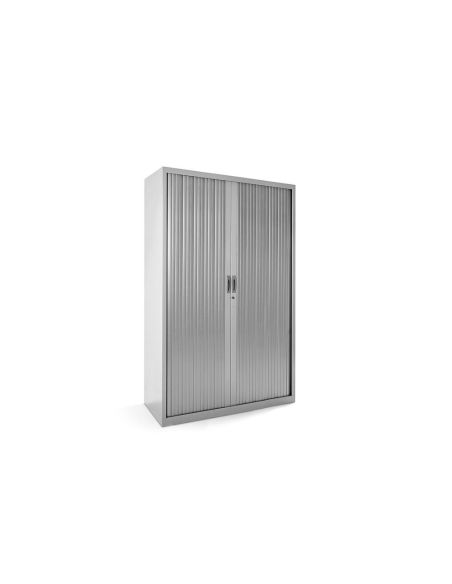 Armario Metalico Rocada Dos Puertas Tipo Persiana Con Cuatro Baldas Serie Store 198X120X45 Cm Gris/Gris|Libreriasalesiana