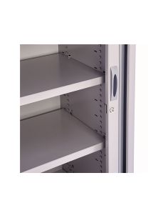 Armario Metalico Rocada Dos Puertas Tipo Persiana Con Cuatro Baldas Serie Store 198X120X45 Cm Gris/Gris 2