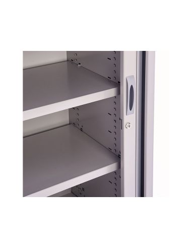 Armario Metalico Rocada Dos Puertas Tipo Persiana Con Cuatro Baldas Serie Store 198X120X45 Cm Gris/Gris|Libreriasalesiana