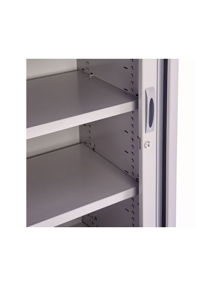 Armario Metalico Rocada Dos Puertas Tipo Persiana Con Cuatro Baldas Serie Store 198X120X45 Cm Gris/Gris|Libreriasalesiana