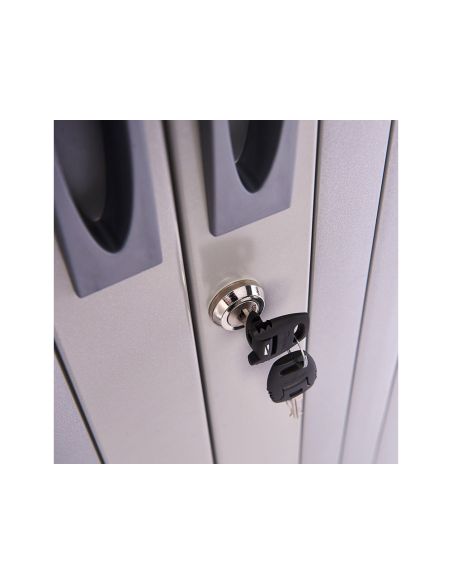 Armario Metalico Rocada Dos Puertas Tipo Persiana Con Una Balda Serie Store 70X80X45 Cm Acabado Gris/Gris