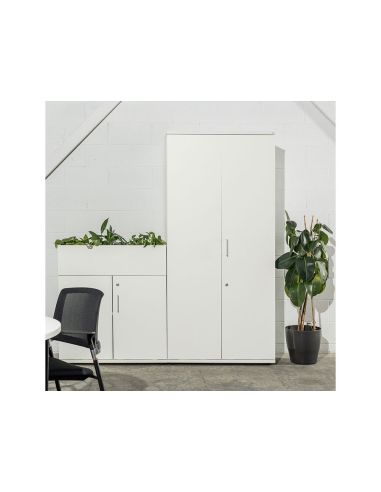 Armario Rocada Con Cuatro Estantes Serie Store 195X90X45 Cm Acabado Gris/Blanco