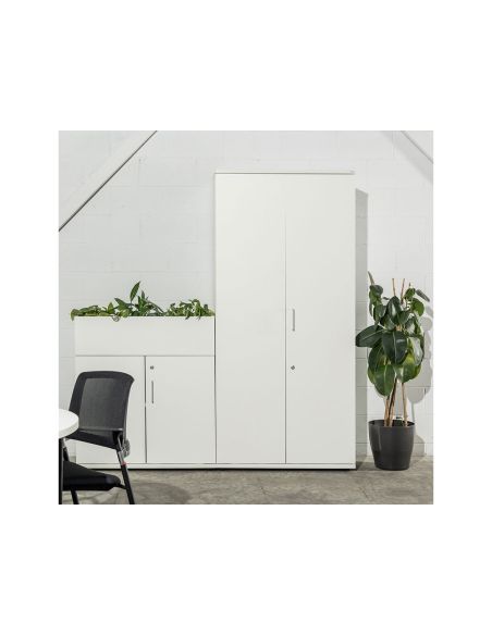 Armario Rocada Con Cuatro Estantes Y Dos Puertas Serie Store 195X90X45 Cm Acabado An02 Gris/Gris