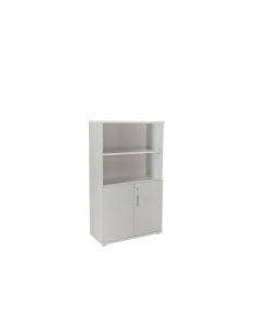 Armario Rocada Con Tres Estantes Y Dos Puertas Inferiores Serie Store 156X90X45 Cm Acabado Gris/Gris