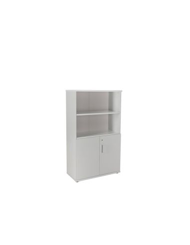 Armario Rocada Con Tres Estantes Y Dos Puertas Inferiores Serie Store 156X90X45 Cm Acabado Gris/Gris