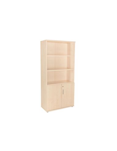 Armario Rocada Con Cuatro Estantes Y Dos Puertas Inferiores Serie Store 195X90X45 Cm Acabado Haya/Haya