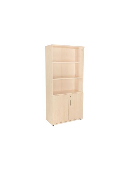 Armario Rocada Con Cuatro Estantes Y Dos Puertas Inferiores Serie Store 195X90X45 Cm Acabado Haya/Haya