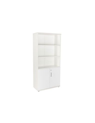 Armario Rocada Con Cuatro Estantes Y Dos Puertas Inferiores Serie Store 195X90X45 Cm Acabado Bco/Bco