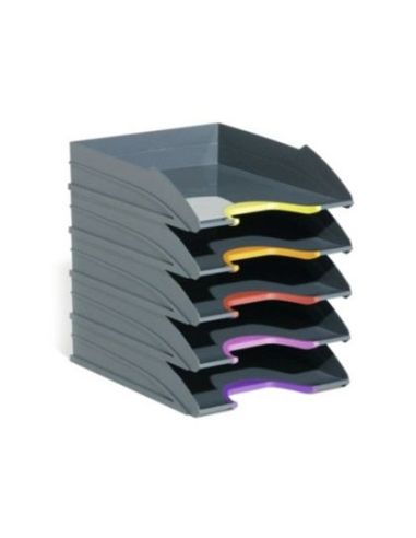 Bandeja Sobremesa Durable Plastico Reciclado Blue Angel Gris 255X55X330 Mm Pack De 5 Unidades