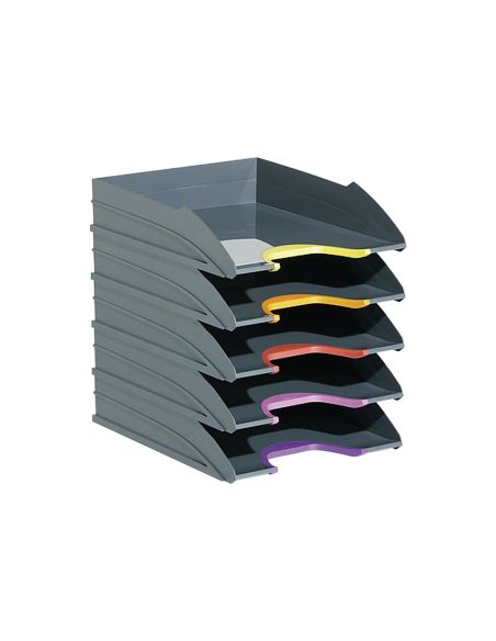 Bandeja Sobremesa Durable Plastico Reciclado Blue Angel Gris 255X55X330 Mm Pack De 5 Unidades