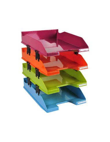Bandeja Sobremesa Exacompta Plastico Arlequin Set De 4 Unidades Colores Surtidos 346X254X243 Mm